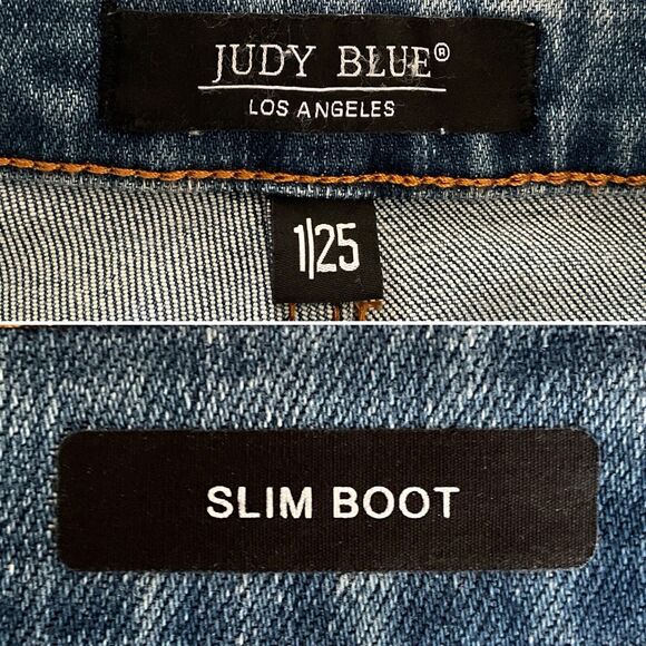 Judy Blue Jeans 25 Blue Slim Bootcut Tummy Control Released Raw Hem - Picture 4 of 10